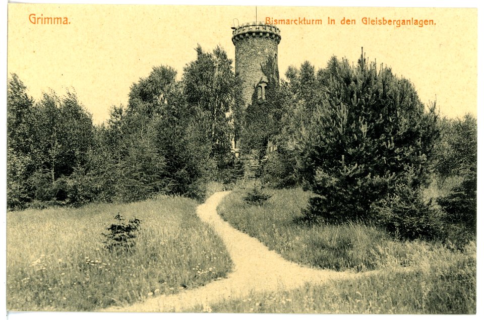 16308-Grimma-1913-Bismarckturm in den Gleisberganlagen-Brück & Sohn Kunstverlag