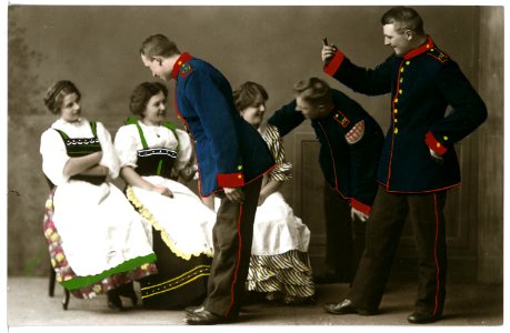 16079-Meißen-1913-Infanterie Im Wirtshaus-Brück & Sohn Kunstverlag