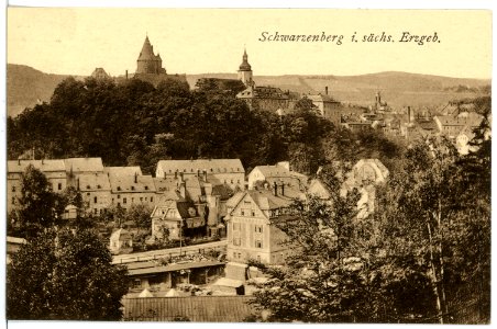 16678-Schwarzenberg-1913-Blick auf Schwarzenberg-Brück & Sohn Kunstverlag