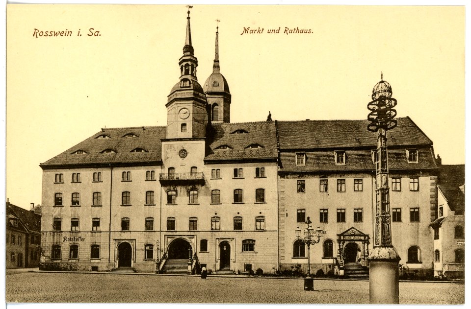 16275-Roßwein-1913-Markt und Rathaus-Brück & Sohn Kunstverlag
