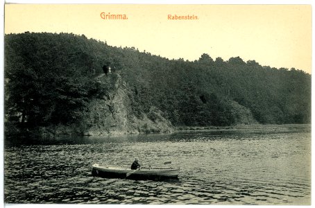 16303-Grimma-1913-Rabenstein mit Ruderkahn-Brück & Sohn Kunstverlag