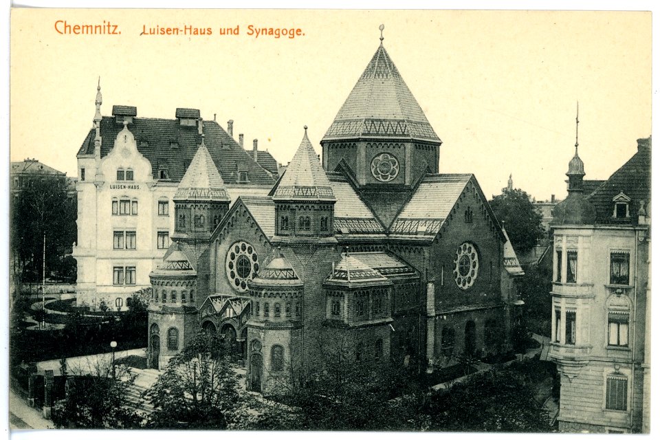 16278-Chemnitz-1913-Louisenhaus und Synagoge-Brück & Sohn Kunstverlag