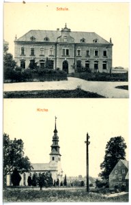16682-Grünlichtenberg-1913-Kirche und Schule-Brück & Sohn Kunstverlag