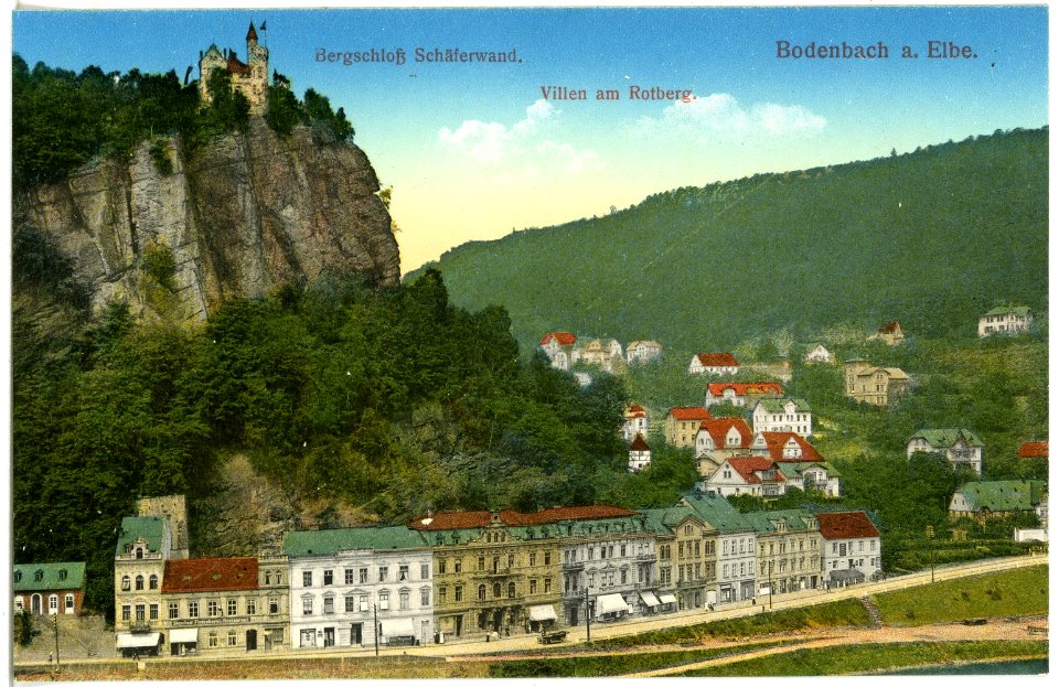18357-Tetschen-1914-Bergschloß Schäferwand - Villen am Rotberg-Brück & Sohn Kunstverlag