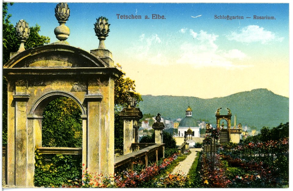 18352-Tetschen-1914-Schloßgarten - Rosarium-Brück & Sohn Kunstverlag