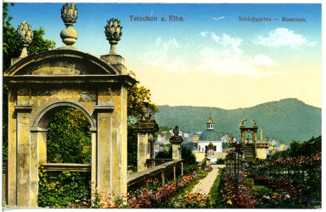 18352-Tetschen-1914-Schloßgarten - Rosarium-Brück & Sohn Kunstverlag