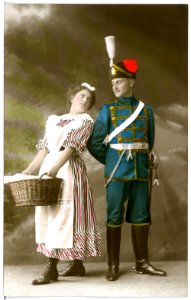 16012-Meißen-1913-Husaren im Garten der Schütze, Parade-Brück & Sohn Kunstverlag