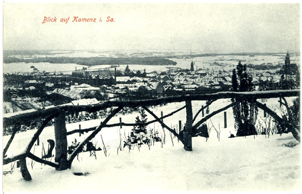 18690-Kamenz-1915-Blick auf Kamenz im Winter-Brück & Sohn Kunstverlag