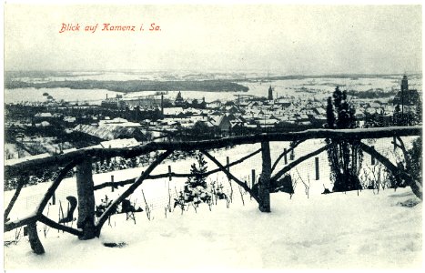 18690-Kamenz-1915-Blick auf Kamenz im Winter-Brück & Sohn Kunstverlag