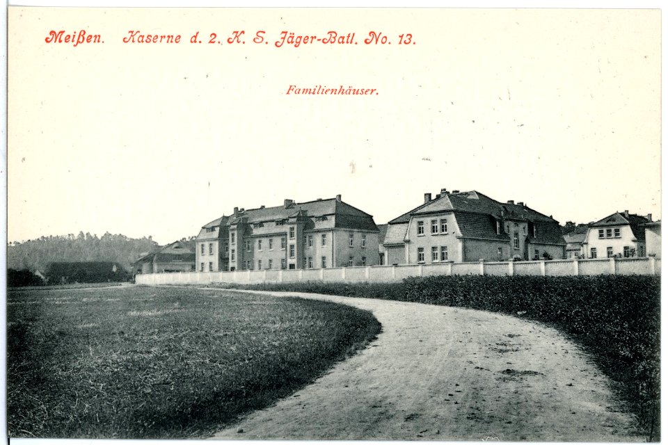 18238-Meißen-1914-Kaserne des 2. Königlich Sächsischen Jäger-Bataillon Nr. 13 - Familienhäuser-Brück & Sohn Kunstverlag