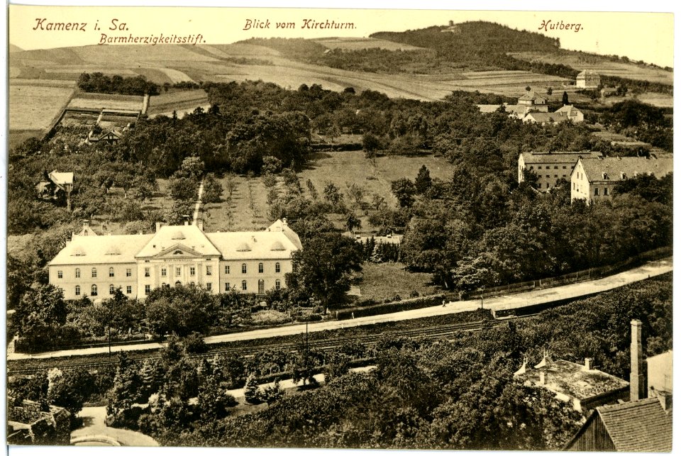 18341-Kamenz-1914-Barmherzigkeitsstift und Blick zum Hutberg-Brück & Sohn Kunstverlag