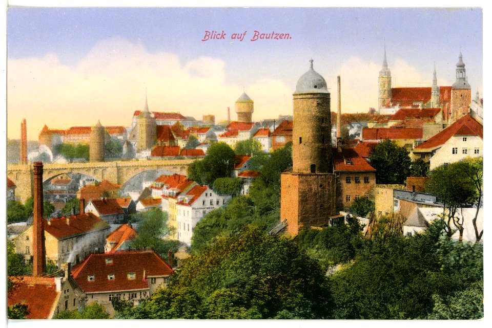 16429-Bautzen-1913-Blick auf Bautzen-Brück & Sohn Kunstverlag