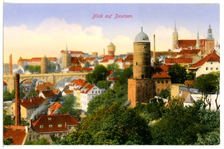 16429-Bautzen-1913-Blick auf Bautzen-Brück & Sohn Kunstverlag