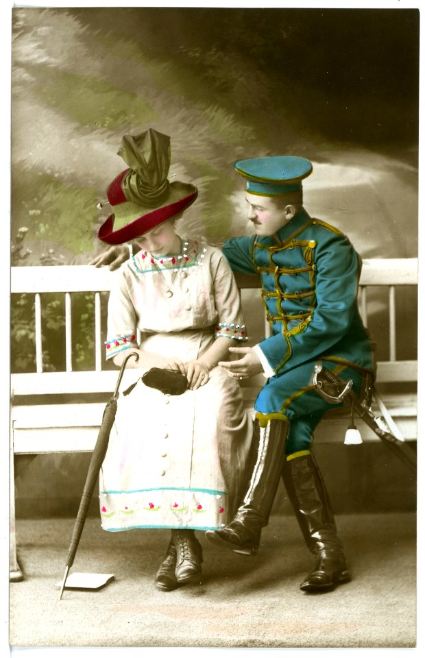 16003-Meißen-1913-Husaren Im Garten Der Schütze-Brück & Sohn Kunstverlag