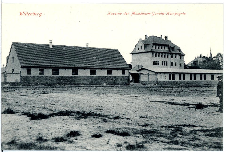 16738-Wittenberg-1913-Kaserne der Maschinen-Gewehr-Kompanie-Brück & Sohn Kunstverlag