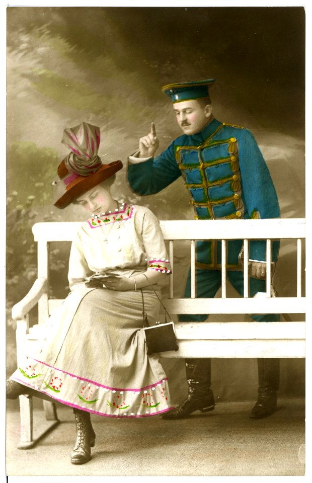 16001-Meißen-1913-Husaren Im Garten Der Schütze-Brück & Sohn Kunstverlag