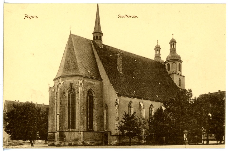 16408-Pegau-1913-Stadtkirche-Brück & Sohn Kunstverlag