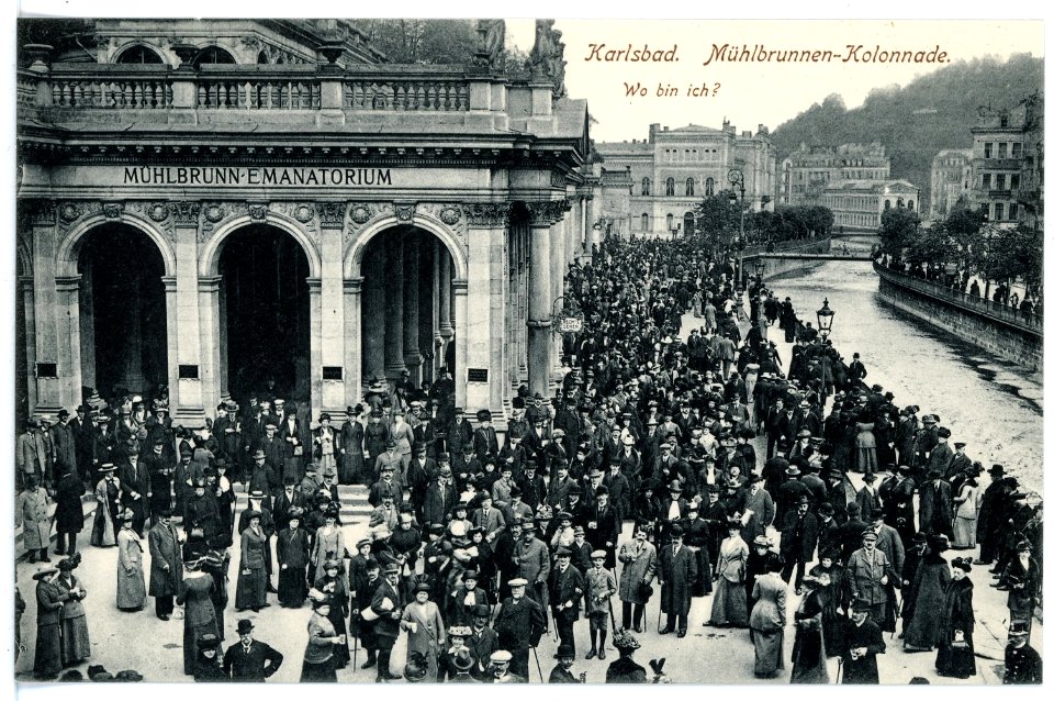 15960-Karlsbad-1913-Mühlbrunnen-Kolonnade-Brück & Sohn Kunstverlag