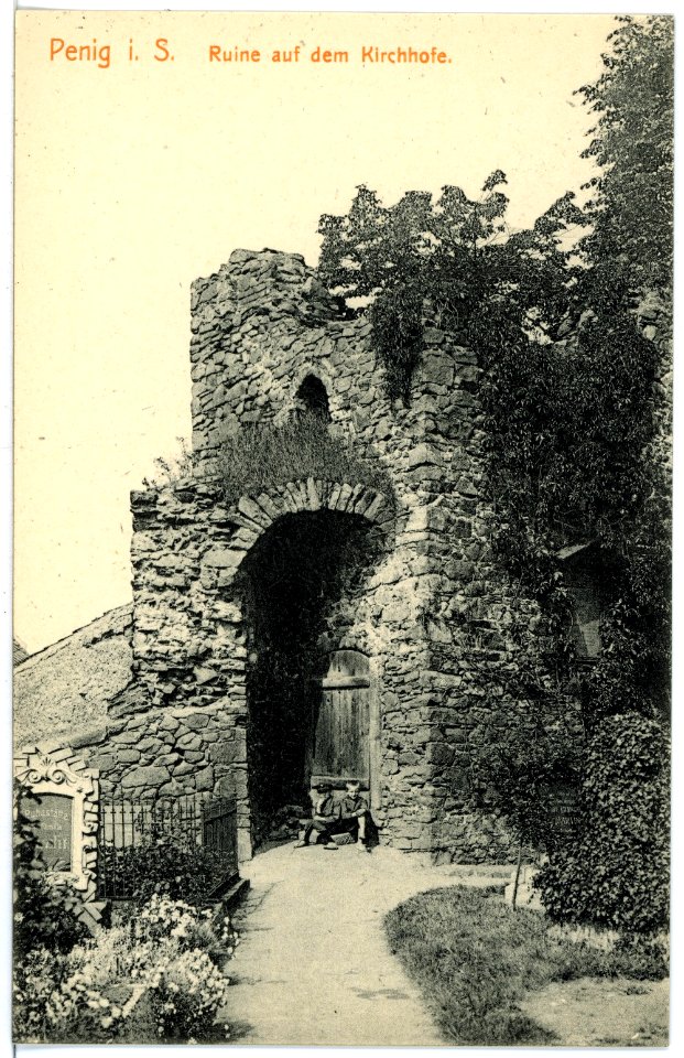 16380-Penig-1913-Ruine auf dem Kirchhof-Brück & Sohn Kunstverlag