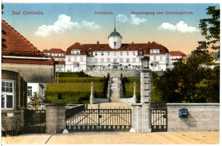 18388-Bad Gottleuba-1914-Haupteingang zum Genesungsheim-Brück & Sohn Kunstverlag