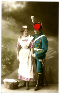 16015-Meißen-1913-Husaren Im Garten Der Schütze-Brück & Sohn Kunstverlag