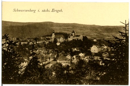 16675-Schwarzenberg-1913-Blick auf Schwarzenberg-Brück & Sohn Kunstverlag