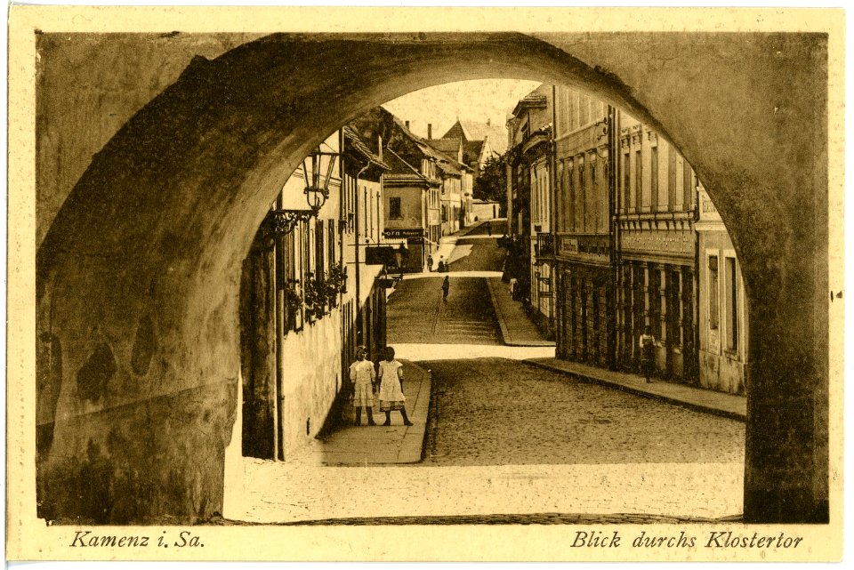 18200-Kamenz-1914-Blick durchs Klostertor-Brück & Sohn Kunstverlag