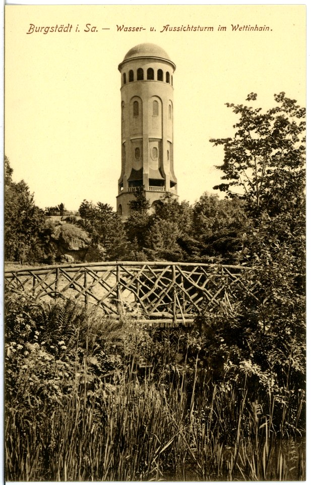 18225-Burgstädt-1914-Wasser- und Aussichtsturm im Wettinhain-Brück & Sohn Kunstverlag
