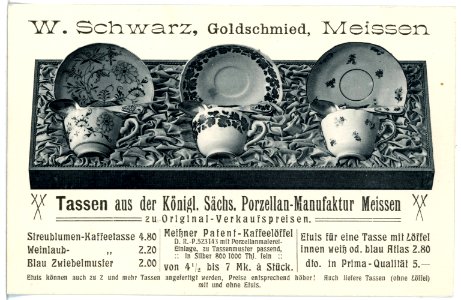 16318-Meißen-1913-Goldschmied Schwarz - Meißner Tassen-Brück & Sohn Kunstverlag
