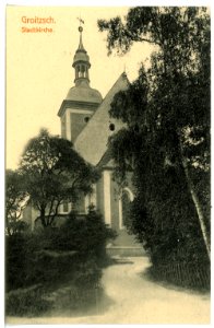 16475-Groitzsch-1913-Stadtkirche-Brück & Sohn Kunstverlag
