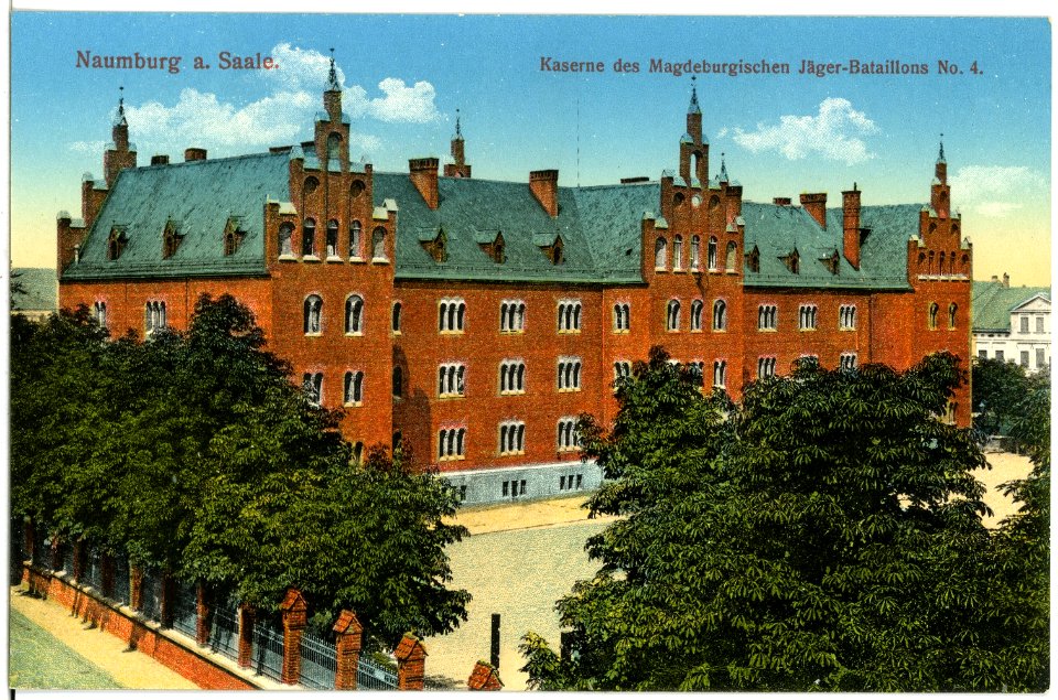 18648-Naumburg-1915-Kaserne des Magdeburger Jäger-Bataillon Nr. 4-Brück & Sohn Kunstverlag