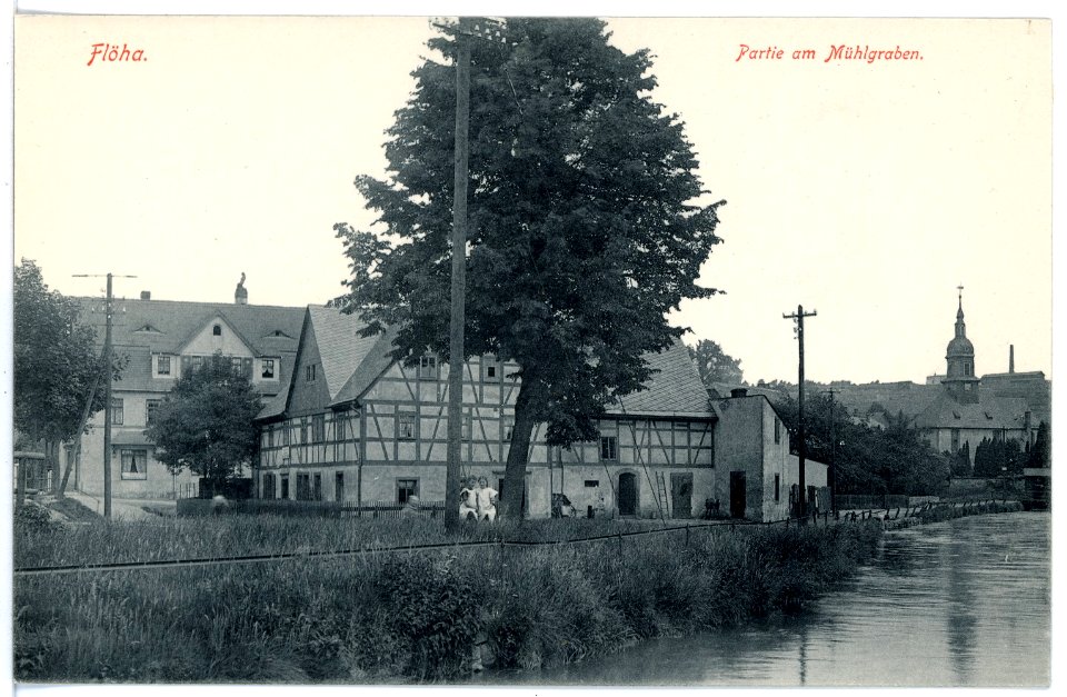 16254-Flöha-1913-Am Mühlgraben-Brück & Sohn Kunstverlag