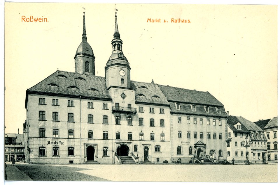 15815-Roßwein-1913-Markt und Rathaus-Brück & Sohn Kunstverlag