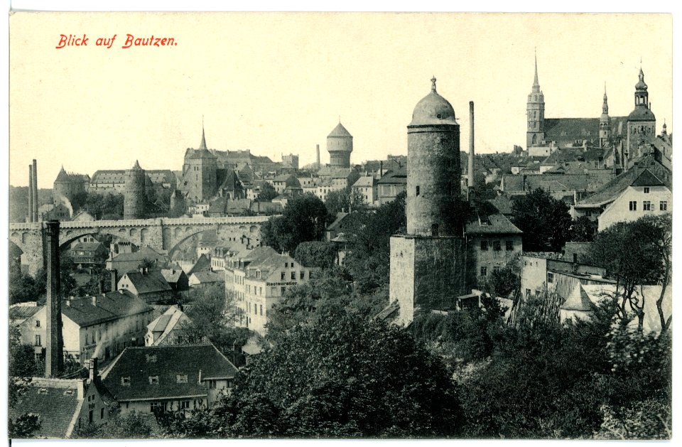 15865-Bautzen-1913-Blick auf Bautzen-Brück & Sohn Kunstverlag