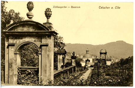 18262-Tetschen-1914-Schloßgarten Rosarium-Brück & Sohn Kunstverlag