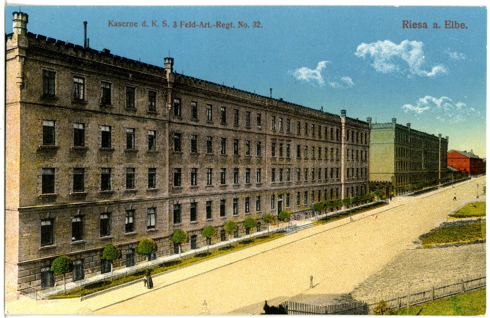 18280-Riesa-1914-Kaserne des 3. Königlich Sächsischen Feld-Artillerie-Regiment Nr. 32-Brück & Sohn Kunstverlag