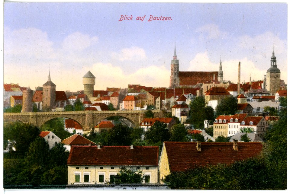 16427-Bautzen-1913-Blick auf Bautzen-Brück & Sohn Kunstverlag