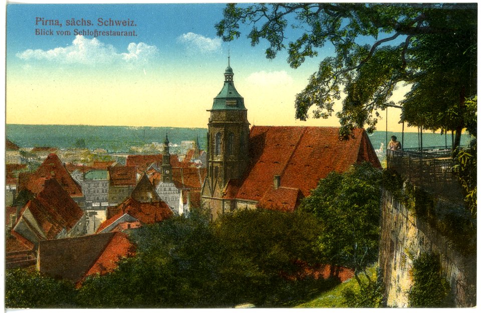 18272-Pirna-1914-Blick auf Pirna vom Schloßrestaurant-Brück & Sohn Kunstverlag