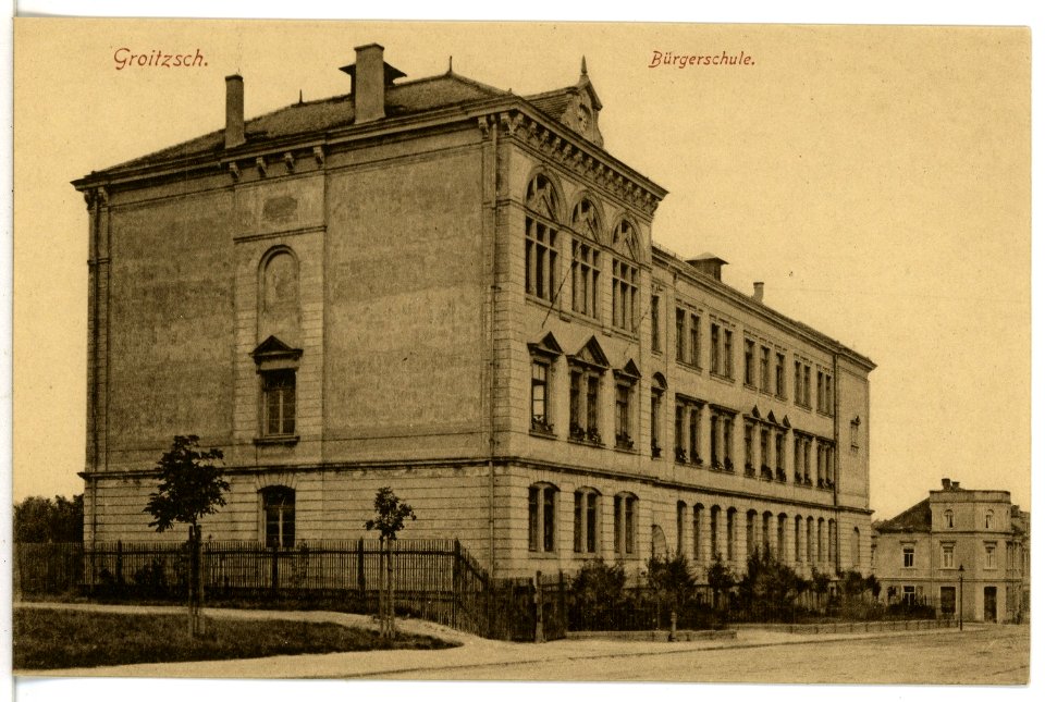 16474-Groitzsch-1913-Bürgerschule-Brück & Sohn Kunstverlag