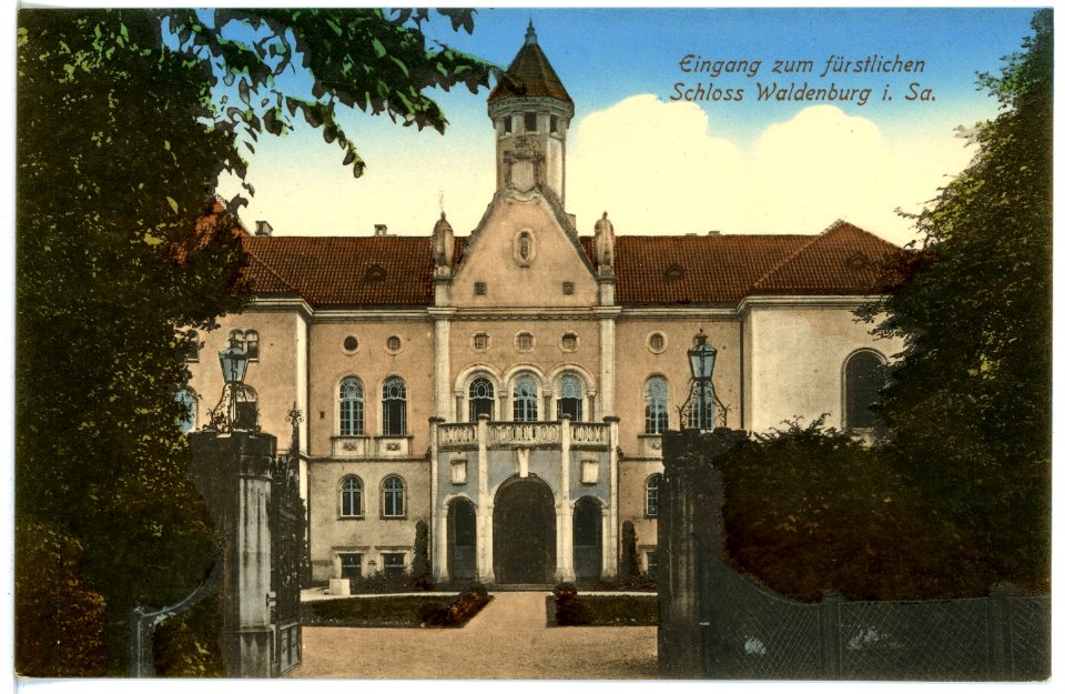 16392-Waldenburg-1913-Eingang zum Schloß-Brück & Sohn Kunstverlag