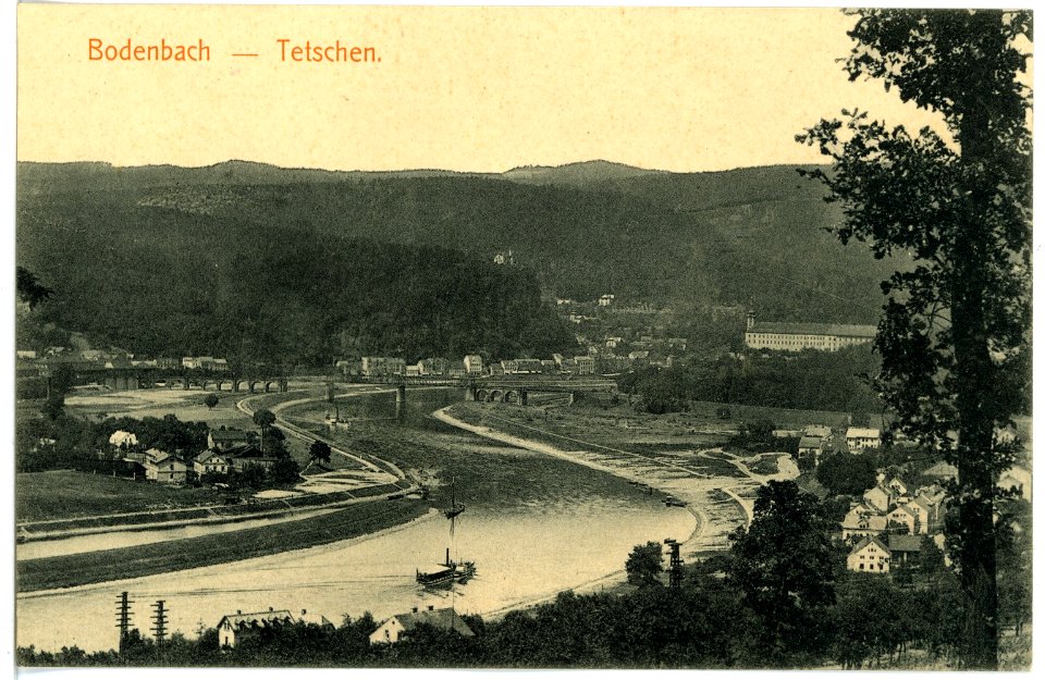 16283-Bodenbach-1913-Blick auf Tetschen-Bodenbach-Brück & Sohn Kunstverlag