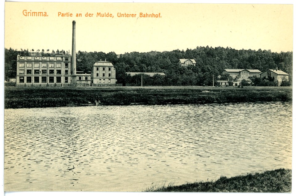 16312-Grimma-1913-Unterer Bahnhof an der Mulde-Brück & Sohn Kunstverlag