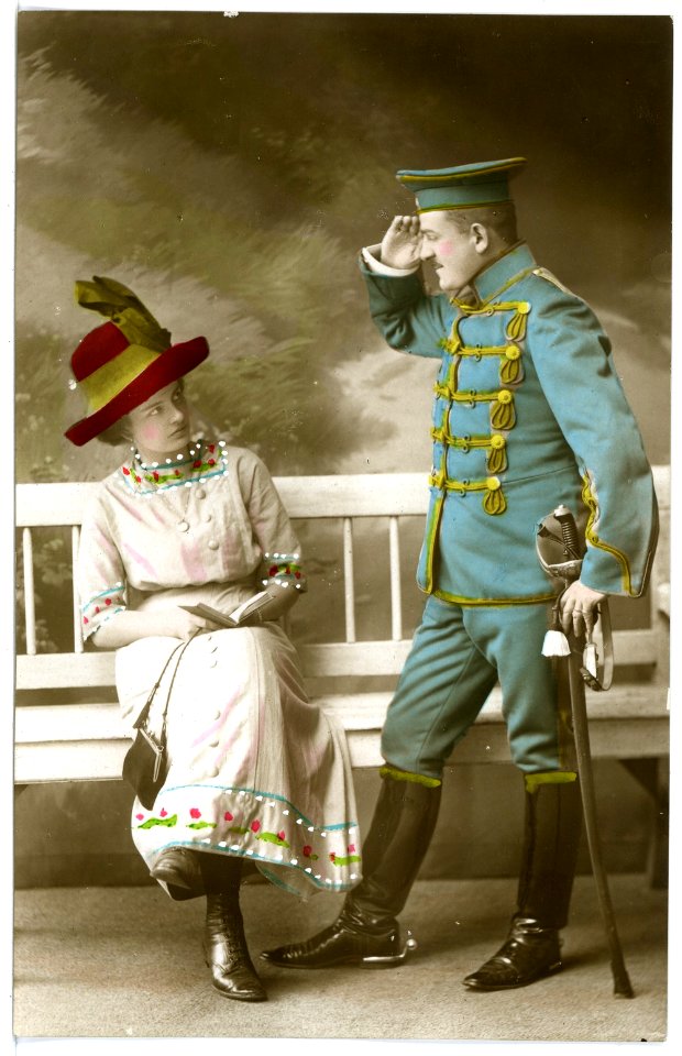16002-Meißen-1913-Husaren Im Garten Der Schütze-Brück & Sohn Kunstverlag