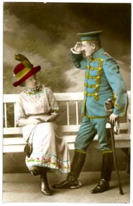 16002-Meißen-1913-Husaren Im Garten Der Schütze-Brück & Sohn Kunstverlag