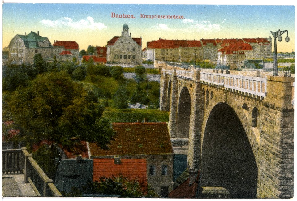 18441-Bautzen-1914-Kronprinzenbrücke-Brück & Sohn Kunstverlag