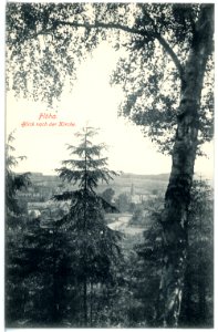 16251-Flöha-1913-Blick nach der Kirche-Brück & Sohn Kunstverlag