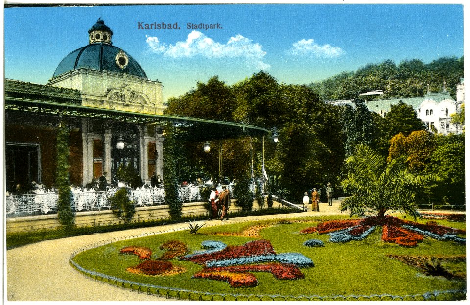 18810-Karlsbad-1915-Stadtpark-Brück & Sohn Kunstverlag