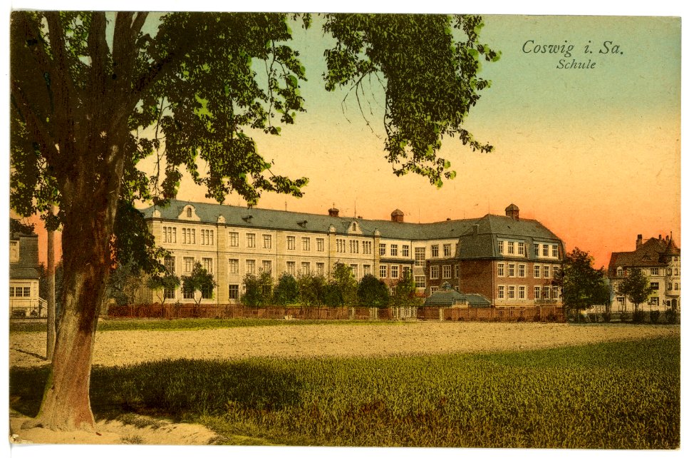 15792-Coswig-1913-Schule-Brück & Sohn Kunstverlag
