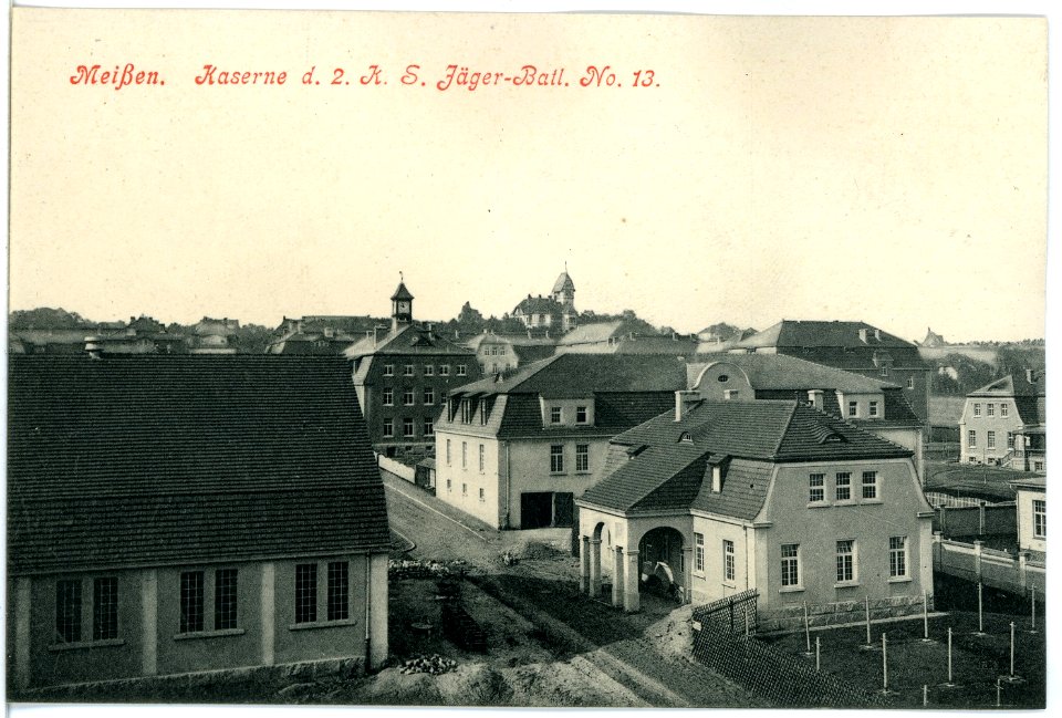 18242-Meißen-1914-Kaserne des 2. Königlich Sächsischen Jäger-Bataillon Nr. 13-Brück & Sohn Kunstverlag