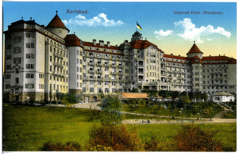 18823-Karlsbad-1915-Hotel Imperial, Westseite-Brück & Sohn Kunstverlag